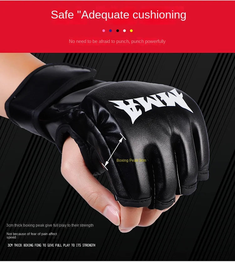 Guantes de MMA Profesionales Acolchados con Protección para Muay Thai y Boxeo