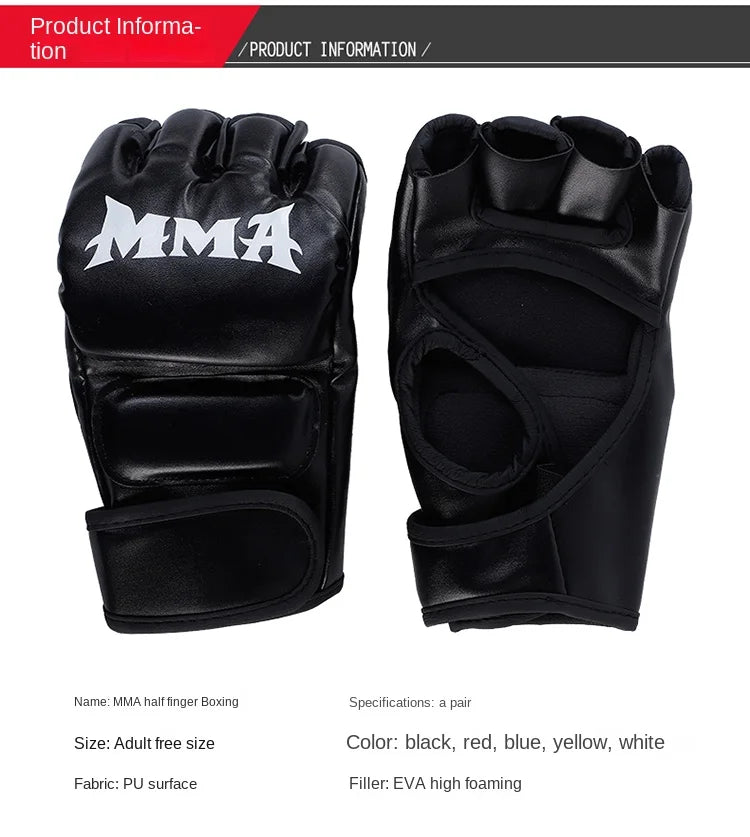Guantes de MMA Profesionales Acolchados con Protección para Muay Thai y Boxeo